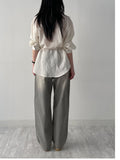 Rollin Belted Loose-Fit Long Blouse