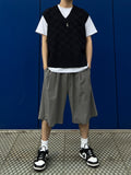 Checker Pattern Knit Vest