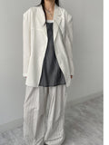 [summer] Rib pin tuck linen overfit jacket