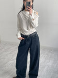 Eve One-Shoulder Pintuck Blouse