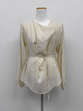 Cowl Belted Loose-Fit Blouse