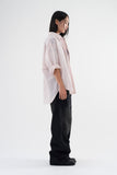 Sheer rounded boxy fit shirt