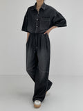 [unisex] Dart Washing Banding Long Denim Pants