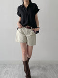 Oxford Cotton Half-length Shorts