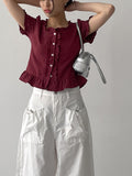 Lily Frill Short Sleeve Blouse