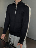 AOS Side Line High Neck Knit Half Zip-Up