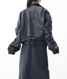 Oban Shirring Pocket String Overfit Windbreaker