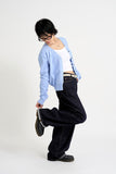 Non-fade slub low denim pants