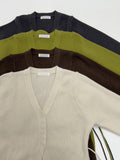 [wool50%] Glass Wool V-Neck Cardigan