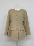 [wool70%/handmade] Glass wool half jacket