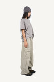 Striped cropped cutoff t-shirt