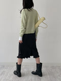 Jacquard satin midi skirt