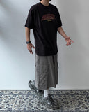 Washed Diagonal Cargo Bermuda Banding Pants