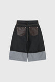 Patched Bermuda Roll-up Denim
