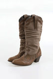 Linen leather western boots
