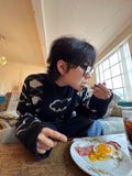 Cloud brush graphic knit