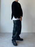 Side Zipper Round Knit
