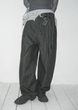 TUCK WIDE DENIM PT