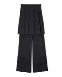 PLEATED LAYERED SKIRT PANTS
