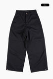 Herringbone pintuck wide pants
