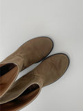 Western Suede Middle Boots