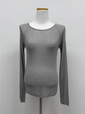 Boatneck See-Through Knit T-Shirt