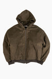 Corduroy volume short hood jumper