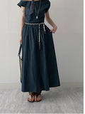 Cliff Unbalanced Denim Long One Piece