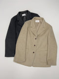 [wool90%] Heavy Wool Overfit Single Jacket