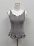 Frill U-neck Sleeveless