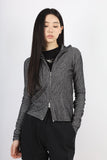 Two-tone high neck two-way zip-up