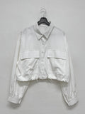 Two Pocket String Crop Shirt