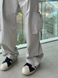 Middle Cargo Cotton String Pants