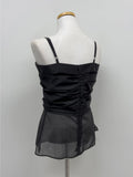 Dent Shirring Tencel See-Through Bustier