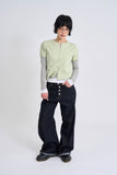 Modal two-tone layered long sleeves