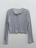 Pleated Crop Cardigan T-shirt