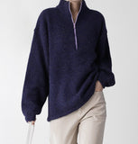 Roden half-zip-up string knit