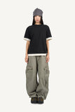 Canvas Cargo Curved Pants