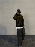 Striped Two-Tone Knit Zip-Up
