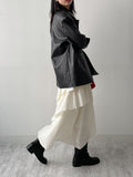 Flat Single Overfit Leather Jacket