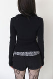 Ari fur V-neck knit