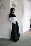 Marine leather long skirt