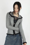Like two-tone zip-up knit