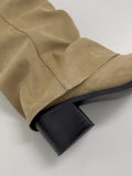 Suede Shirring Fold Long Boots