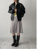 Tartan Check A-Line Midi Skirt