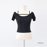 Roselle U-neck Crop T-Shirt