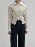 Zip-up round crop knit