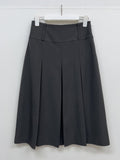 Low Midi Pleated Skirt