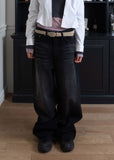 MAXI BLACK WIDE DENIM PT