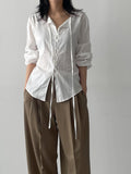 [Long Sleeve Ver.] Cheek strap long blouse
